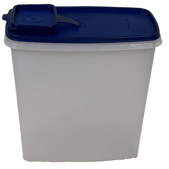 Tupperware Vtg 90's Modular Mates Super Cereal Keeper Store N Pour & Seal Blue - Picture 2 of 12